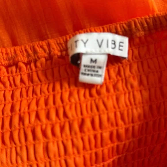 Vibrant Orange Halter Dress University of Tennessee size Medium - Picture 4 of 6